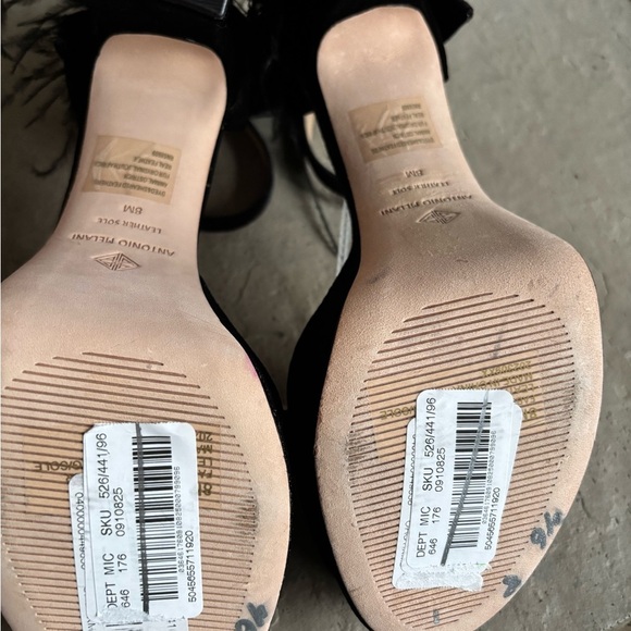 NWT Antonio Melani Velvet Platform Dress feathers bows Sandals heels prom, 8 - Picture 7 of 8